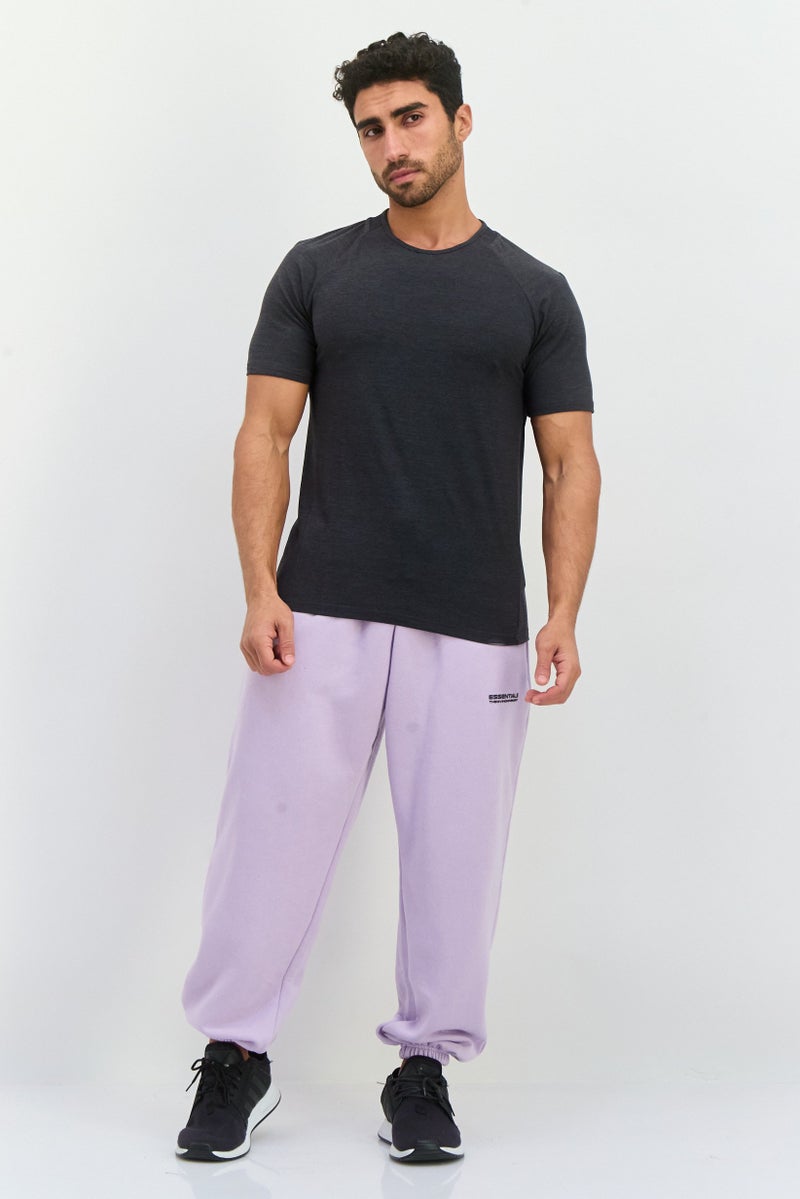 MOTION تي شيرت تدريب قصير الأكمام للرجال، رمادي غامق - Image 4